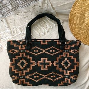 SALE Vintage Southwest Print Woven Bag